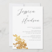 Luxe Elegantie: Mooie Witte & Gouden Huwelijk Kaart (Voorkant)