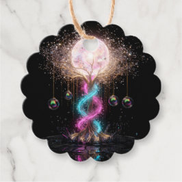 Luxe elektrische neon bloemenschelprand cadeaukaar bedankjes labels