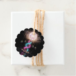 Luxe elektrische neon bloemenschelprand cadeaukaar bedankjes labels