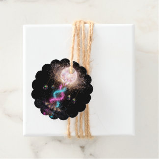 Luxe elektrische neon bloemenschelprand cadeaukaar bedankjes labels