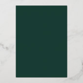 Luxe Emerald Green bruiloft Folie Uitnodiging (Achterkant)