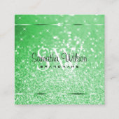 Luxe Emerald Green Glitter Sterren en Monogram Vierkante Visitekaartje (Voorkant)