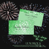 Luxe Emerald Green Glitter Sterren en Monogram Vierkante Visitekaartje