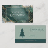 Luxe Emerald Green & Gold Agaat Marmer Visitekaartje (Voorkant / Achterkant)