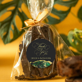 Luxe Emerald Green Gold Custom Ronde Sticker