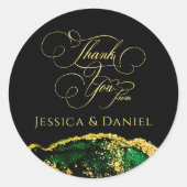 Luxe Emerald Green Gold Custom Ronde Sticker (Voorkant)