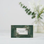 Luxe Emerald Green & Gold Folie Botanisch Visitekaartje (Staand voorkant)