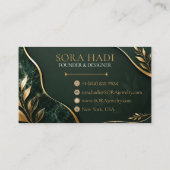 Luxe Emerald Groen & Goud Sieraden Visitekaartje (Achterkant)