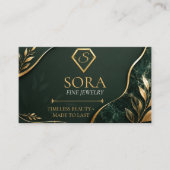 Luxe Emerald Groen & Goud Sieraden Visitekaartje (Voorkant)