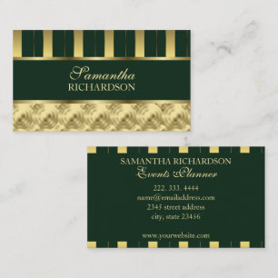 Luxe Emerald Groen Gouden Strepen Geometrisch Visitekaartje