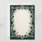 Luxe Emerald Princess Quinceañera Uitnodiging (Achterkant)