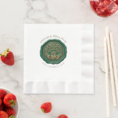 Luxe Emerald Waszegel Servet – Ierse Claddagh (Insitu)