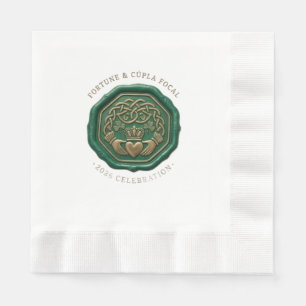 Luxe Emerald Waszegel Servet – Ierse Claddagh