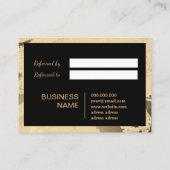 Luxe en Elegant marmer zwart en goud Aanbevelingskaartje (Achterkant)