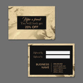 Luxe en Elegant marmer zwart en goud Aanbevelingskaartje