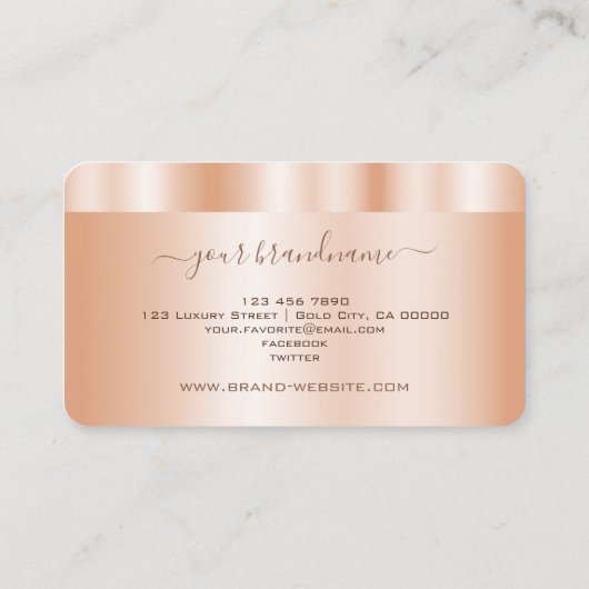 Luxe en elegant Roos Gold Colour Professional Visitekaartje (Achterkant)