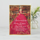 Luxe en elegante foto Quinceanera goud Kaart (Staand voorkant)