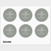 Luxe en elegante Sage Green bruiloft Ronde Sticker (Vel)