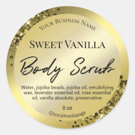 Luxe en Glam Gold Body Scrub Labels