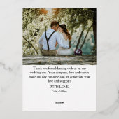 Luxe en Goud Dank u Trouwkaarten - met Foto Folie Feestdagenkaart (Achterkant)