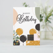 Luxe en leuke Happy Birthday Kaart (Staand voorkant)