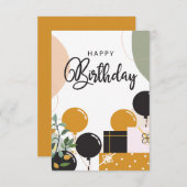 Luxe en leuke Happy Birthday Kaart (Voorkant / Achterkant)