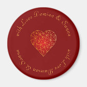 Luxe en moderne geometrische gouden rode hart lief magneet (Voorkant)