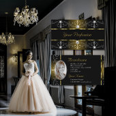 Luxe  en zwarte grenzen met foto visitekaartje