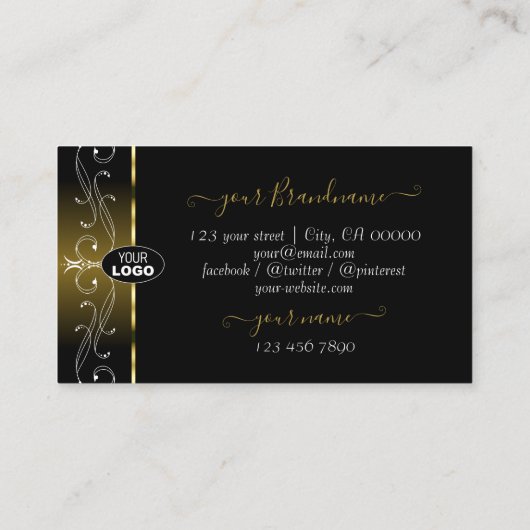 Luxe  en zwarte grenzen met Logo Visitekaartje (Achterkant)