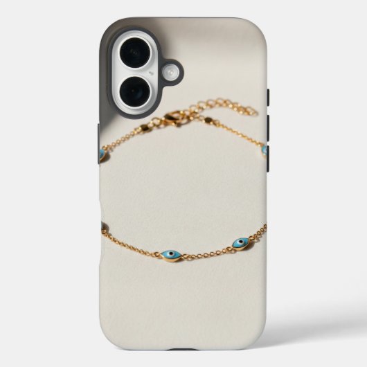Luxe enkelband met delicate keten en oog van de du Case-Mate iPhone case (Achterkant)