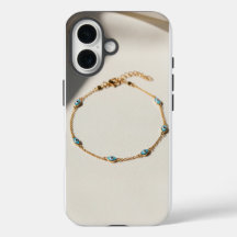 Luxe enkelband met delicate keten en oog van de du