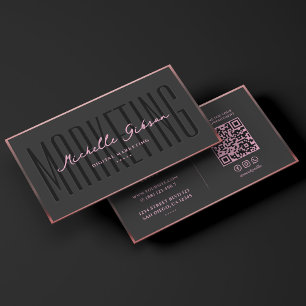 Luxe esthetiek roze zwart marketing professional visitekaartje