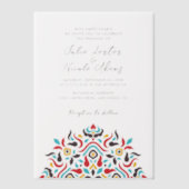 Luxe esthetische geometrische Mandala bruiloft Vellum Uitnodigingen (Voorkant)