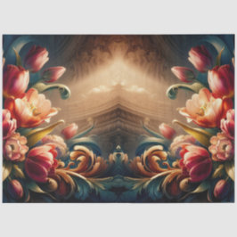 Luxe etherische barokke bloemendecoupage tissuepapier