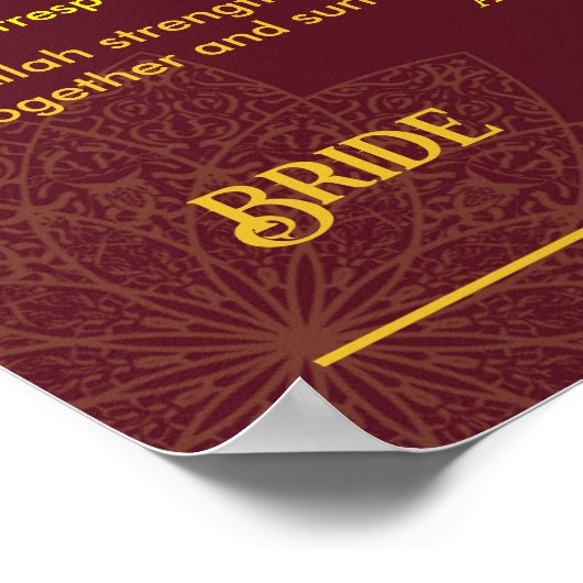 Luxe Ethinic Islamitisch Lijst Nikah contract Poster (Hoek)