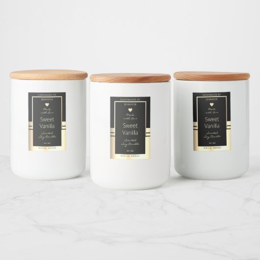 Luxe etiketten voor productverpakking (zwart en go (Flessen)