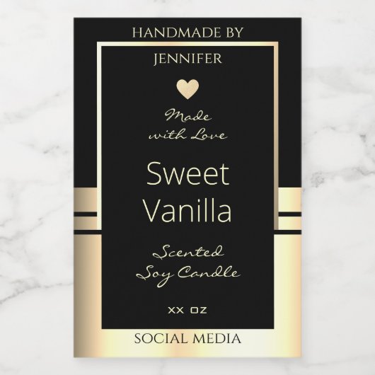 Luxe etiketten voor productverpakking (zwart en go (Enkel label)