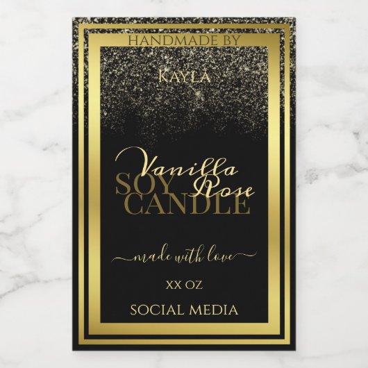 Luxe etiketten voor productverpakking (zwart en go (Enkel label)