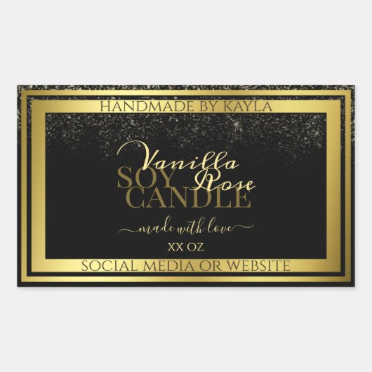 Luxe etiketten voor productverpakking (zwart en go (Voorkant)