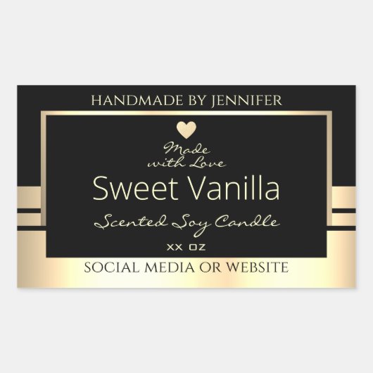 Luxe etiketten voor productverpakking (zwart en go (Voorkant)