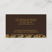 Luxe Etnisch Afrikaans Patroon- warm bruin en goud Visitekaartje (Achterkant)
