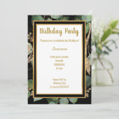 LUXE EUCALYPTUS BLACK GROEN SAGE 2 INVITATIE KAART (Staand voorkant)