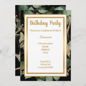 LUXE EUCALYPTUS BLACK SAGE GROEN SAGE INVITATIE KAART (Voorkant / Achterkant)