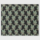 LUXE EUCALYPTUS BLACK WRAPPINGPAPIER CADEAUPAPIER (Vlak)