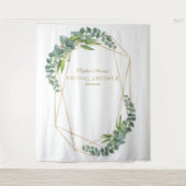 Luxe Eucalyptus Bloei Gouden Bruiloft Prop Wandkleed (Voorkant)