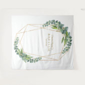 Luxe Eucalyptus Bloei Gouden Doop Requisiet Wandkleed (Voorkant (horizontaal))