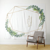 Luxe Eucalyptus Bloei Gouden Frame Doop Prop Wandkleed (In Situ (horizontaal))