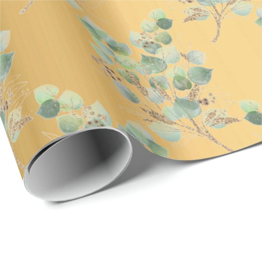 LUXE EUCALYPTUS GOLD WRAPPINGPAPIER CADEAUPAPIER (Rol Hoek)