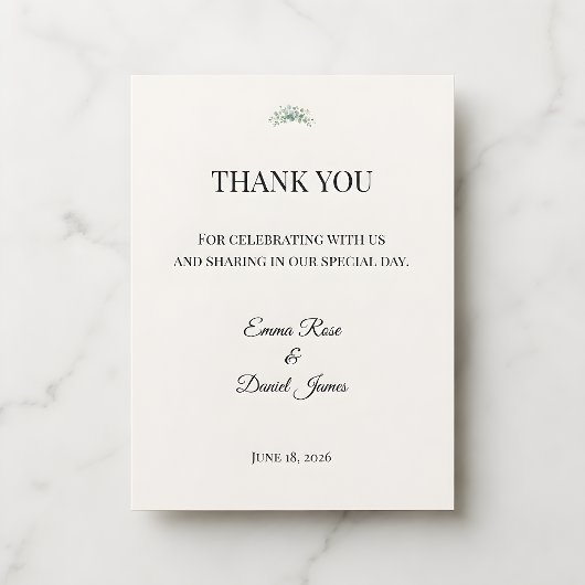 Luxe Eucalyptus Groene Decoratie Bedankkaart