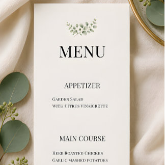 Luxe Eucalyptus Groene Huwelijk Menu